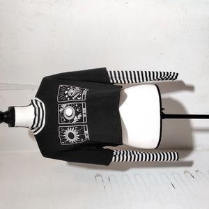 Romwe The Sun The Moon Destiny Long Sleeve Crop Top Size Small